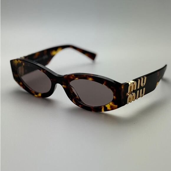 NEW MIU MIU Sunglasses MU11WS 14L20I Honey Havana/Light Purple Brown Women - Picture 5 of 10